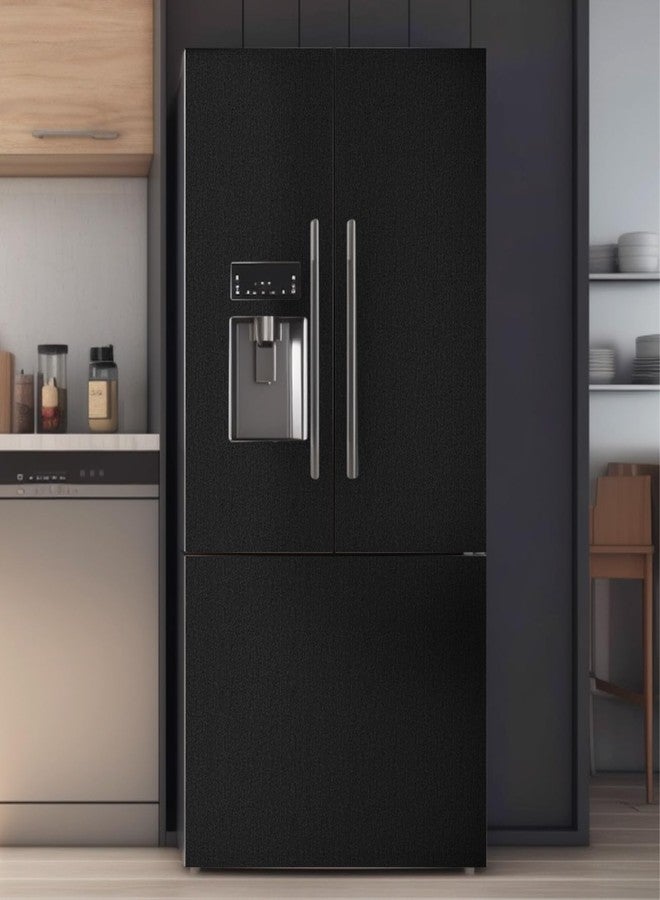 Abyssaly Stainless Steel Fridge Wrap Peel and Stick for Kitchen, Brushed Black Contact Paper, Self-Adhesive Metallic Wallpaper for Microwave Oven and Cabinets 15.7" X 393.7" - Image 2